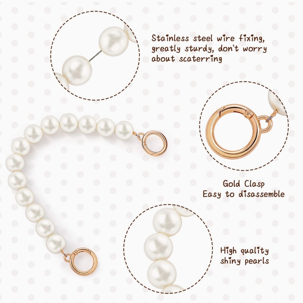 Faux Pearl Strap Accent 13.8" (NIP)